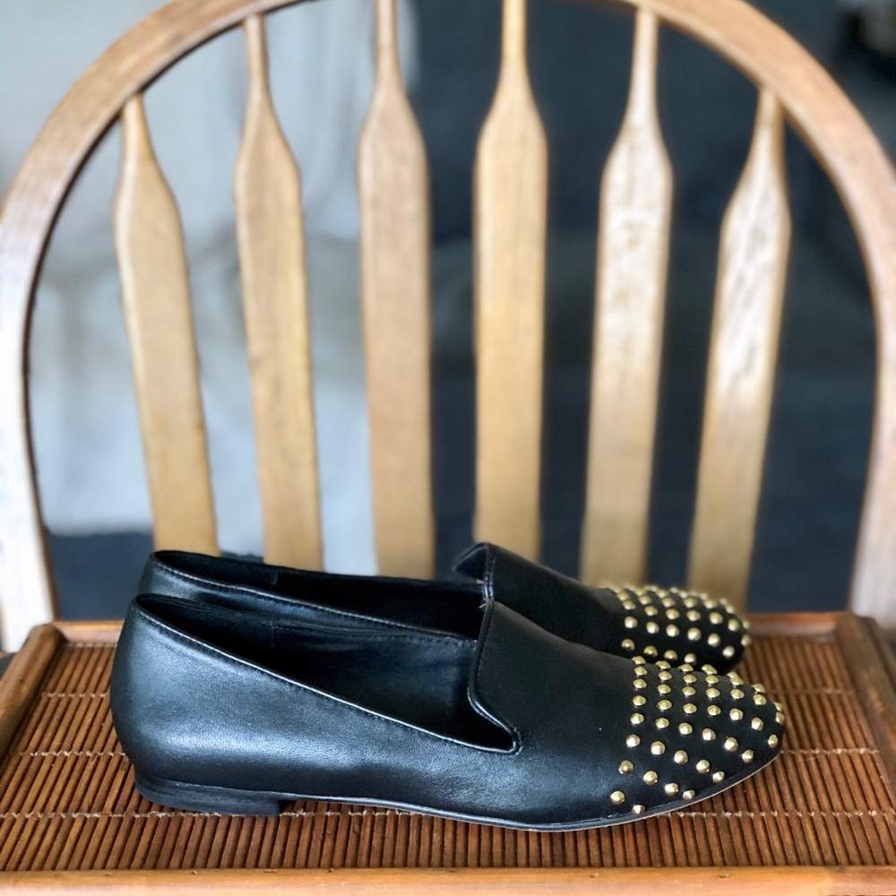 Steve by Steve Madden black studded leather loafer